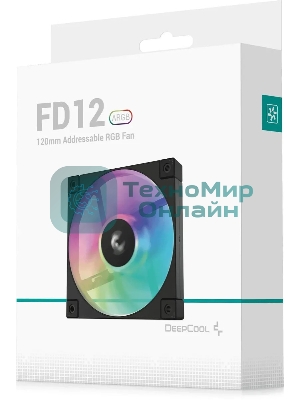 Вентилятор для корпуса DEEPCOOL FD12 черный, 120 мм, 2050 об/мин, 26.9 дБ, 4 pin