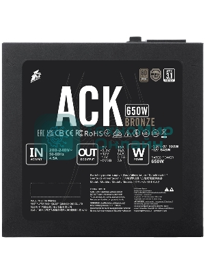 Блок питания 1STPLAYER ACK BRONZE 650W (HA-650AA2), 650Вт, 80 PLUS Bronze, 140мм, черный