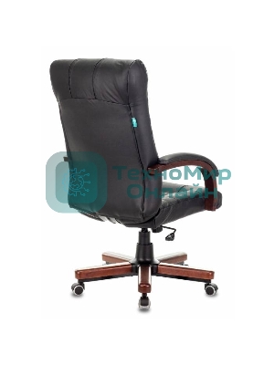 Кресло Бюрократ KB-10WALNUT/B/LEATH черный, кожа