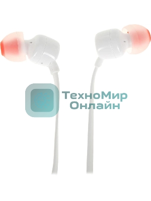 Проводные наушники JBL Tune 110 белый, внутриканальные, Jack 3.5 мм