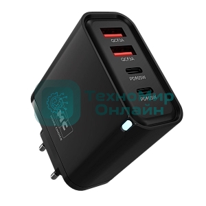 Сетевое зарядное устройство MORE CHOICE NC95 2USB+2Type-C 3.0A PD 65W, черный