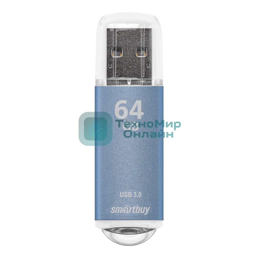 Флешка USB Smartbuy V-Cut Blue (SB64GbVC-B3), 64Gb, USB 3.0, R/W 75/30, голубой