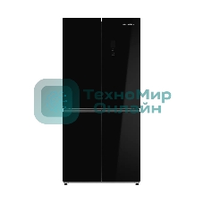 Холодильник Kuppersberg NFFD 186 BG черное стекло трехкамерный 303/172л морозилка сбоку, No Frost, Side by Side