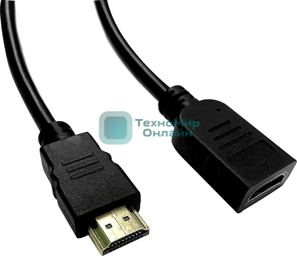 Кабель-удлинитель аудио-видео Buro HDMI (m)/HDMI (f) 2м. позолоч.конт. черный