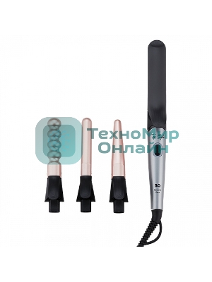 Мультистайлер BQ HST8030 серебристый/черный, 25 мм, 200 °C, 3 режима