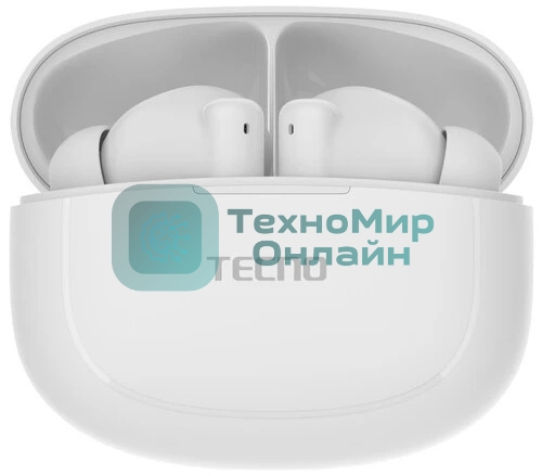 Наушники TWS Tecno Buds 4 белый, вкладыши, Bluetooth, до 6 ч