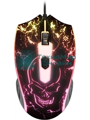 Мышь проводная Defender Overmatch GM-069 черный, 2400 dpi, USB, кнопки - 4