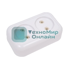 Розетка 2-м Кунцево ОП Валентина 10А IP20 РА10-382 бел. 5416