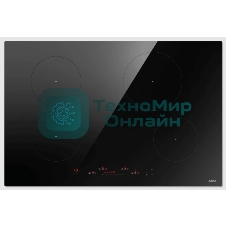 Индукционная варочная панель Elica, 80 см, слайдерное управление, 4 конфорки, таймер, режим подогрева, пауза, Bridge zone, защита от детей, черный