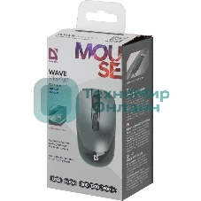 Мышь беспроводная Defender Wave MM-995 серебристый, 1600 dpi, радиоканал, USB, кнопки - 4
