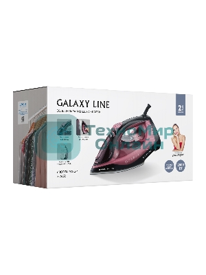 Утюг Galaxy Line GL 6132, розовый с черным, паровой, 2800 Вт, керамическое покрытие EasyGlide, функции: самоочистка, антикапля, антинакипь, указатель максимального уровня воды, индикатор нагрева, вертикальное отпаривание, паровой удар, регулировка подачи пара, защита от перегрева, резервуар для воды 320 мл, подача пара до 60 г/мин, паровой удар до 200 г/мин