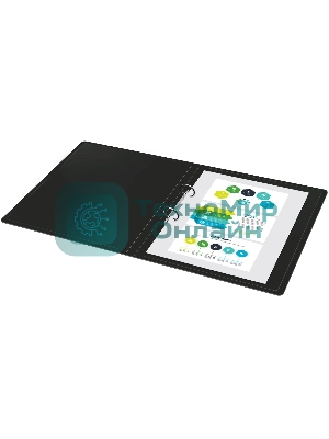 Папка на 2-х кольцах Silwerhof Eco A4, пластик, 0.5мм, черный