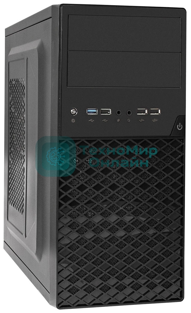 Компьютерный корпус Minitower ExeGate BA-203U-UNS450 (mATX, БП UNS450 с вент. 12см, 3хUSB+1хUSB 3.0, аудио, черный)