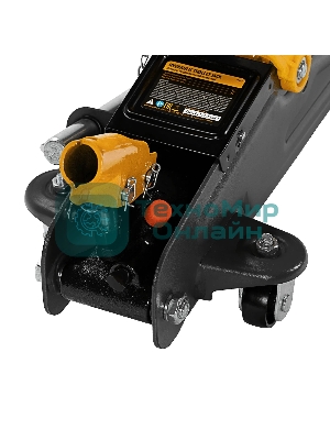 Домкрат гидравлический подкатной с фиксатором Denzel, 2 т, 130-330 мм