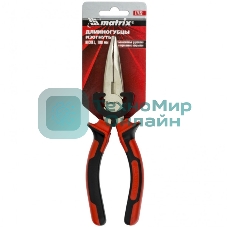 Длинногубцы Matrix 17422 NICKEL 180 мм, изогнутые никелированные, двухкомпонентные рукоятки