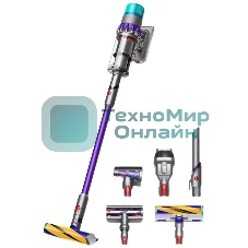 Пылесос вертикальный Dyson Gen5 Detect Absolute (SV23) никель/фиолетовый, питание от аккумулятора, 262 Вт, уборка сухая, пылесборник 0.77 л, работа от АКБ max - 70 мин