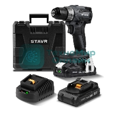 Дрель-шуруповерт СТАВР SDD 18BL-2K, 18 В, 2 Ач, 50 Нм, бесщеточный