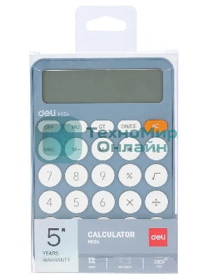 Калькулятор настольный Deli EM124BLUE синий 12-разр.