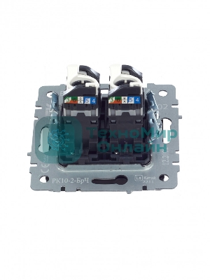 Розетка компьютерная двойная IEK BRITE РК10-2-БрЧ RJ45 кат.5E черный