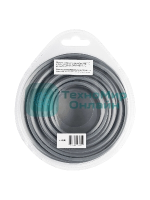 Леска для триммера Denzel армированная алюминием квадратная, 3,0мм х 15м, блистер ALUFLEX