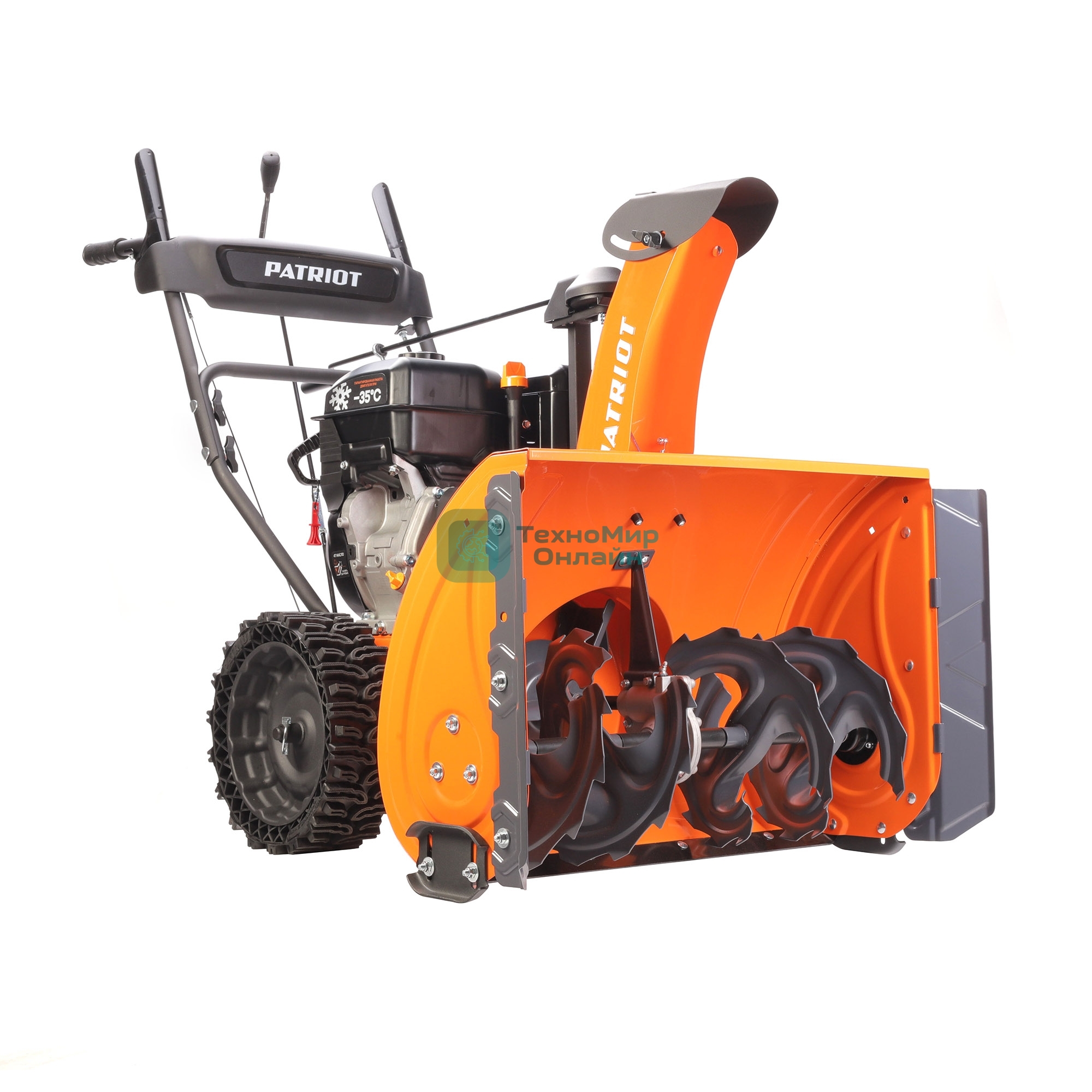 Снегоуборщик PATRIOT PRO 11 KX (коммунально-хозяйственный); 11 л.с., усиленный редуктор, безвоздушные колеса WE3, антиадгезионное покрытие ковша и желоба.