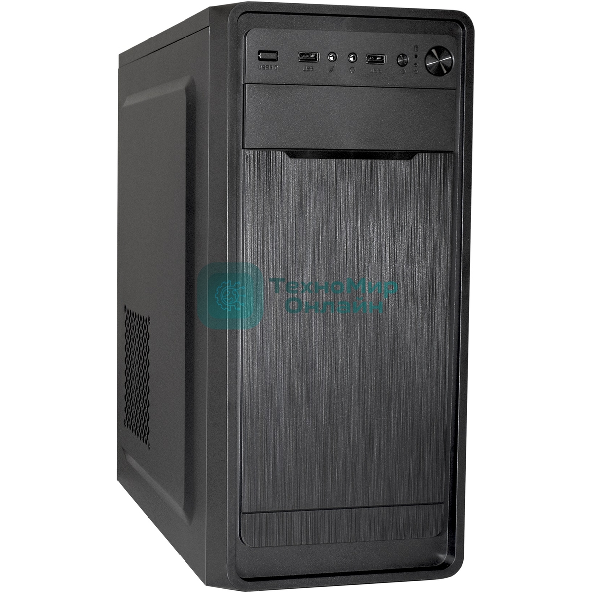 Компьютерный корпус Miditower ExeGate XP-332 Black, ATX, (XP350, Black,120мм), 2*USB, Audio