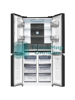 Холодильник Kuppersberg NFFD 186 BG черное стекло трехкамерный 303/172л морозилка сбоку, No Frost, Side by Side