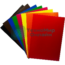 Картон цветной Silwerhof двусторонный мелованный, 8л. 8цв. A4 CREATE папка