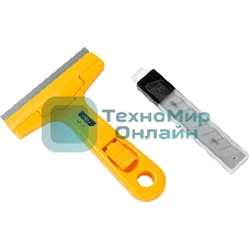 Скребок Deli EDL4723 145мм + 10 лезвий Ширина лезвия: 18 мм. Толщина лезвия: 0,5 мм. Высокопрочный пластик ручки. Лезвие из сплава.