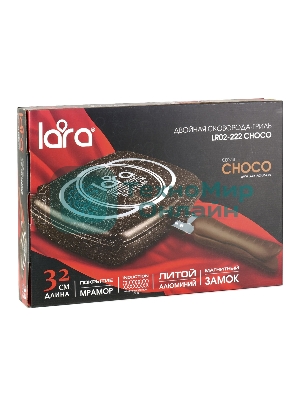 Сковорода-гриль Lara LR02-221 30 см, с крышкой, антипригарное покрытие