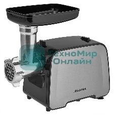 Мясорубка электрическая АКСИНЬЯ КС-2006 черный/серый, 2300 Вт, 2.2 кг/мин, реверс, защита от перегрузки, насадки - 5