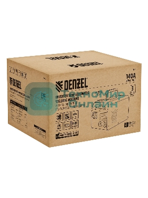 Аппарат инвертор. полуавтомат. сварки Denzel Mini MIG-140LFG, 140 А, ПВ 60%