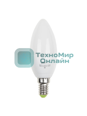 Лампа светодиодная JazzWay PLED-ECO-C37 5Вт свеча 3000К теплый белый E14 400лм 220-240В