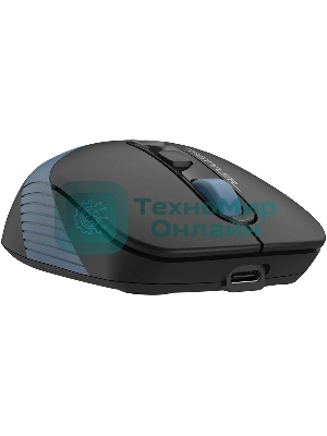 Мышь беспроводная A4Tech Fstyler FB10CS черный/синий, 2000 dpi, радиоканал, Bluetooth, USB, кнопки - 4