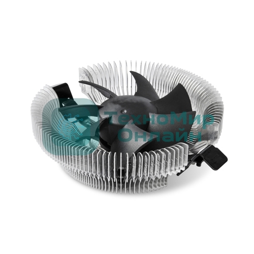 Кулер для процессора Crown CM-80 v2 серебристый/черный, 75 мм, алюминий, 2200 об/мин, 22 дБ, 3 pin, 65 Вт, 42 мм