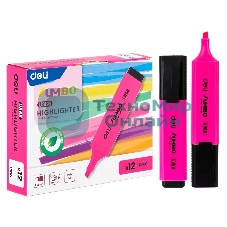 Текстовыделитель Deli EU366-PK Jumbo, скошенный пишущий наконечник, 1-5мм, розовый