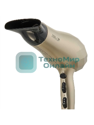 Фен DELTA LUX DL-0941 золотой/черный, 2200 Вт, ионизация