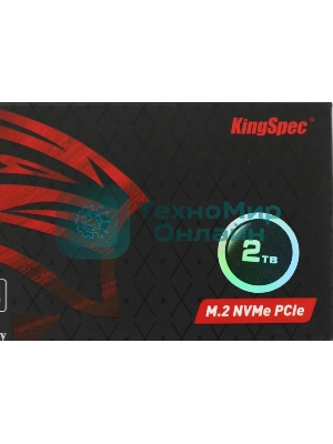Накопитель SSD KingSpec NX-2Tb, 2000Gb, PCIe 3.0 x4, M.2 2280, NVMe, R/W 3400/3100