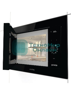 Встраиваемая микроволновая печь GORENJE BM235G1SYB черный 23 л, 900 Вт, переключатели - поворотный механизм/сенсор