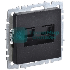 Розетка компьютерная двойная IEK BRITE РК10-2-БрЧ RJ45 кат.5E черный