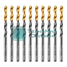 Сверло по металлу Denzel 4,5 мм, HSS-Tin, Golden Tip, 10 шт.