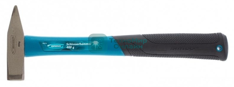 Молоток слесарный Gross 10274 400 г, квадратный боек, фибергласовая обрезиненная рукоятка