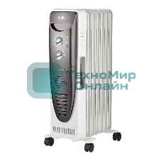 Обогреватель масляный Ballu Turbo BOH/TB- 07FH 1500 (7 секций), белый, 1500 Вт, 24 м2, механический термостат