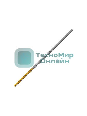 Сверло спиральное по металлу Denzel 2,5 х 95 мм Р6М5, Golden Tip, удлиненное, 2 шт.