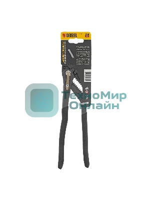 Клещи переставные Denzel кнопочный механизм, обливные рукоятки, сантехнические, 250 мм