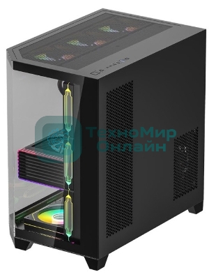 Компьютерный корпус Formula V Line Crystal Z6 Black, ATX, Left & Front & Bevel side Tempered Glass, TYPE-C*1, USB3.0*2