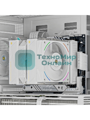 Кулер для процессора Thermalright Royal Pretor 130 Ultra White (4-pin PWM, 158mm, Ni/Cu, 7x6mm, 1x120mm ARGB +1x130mm, 69CFM/81.88CFM, 27dBA/28.3dBA, 2150RPM/1750RPM, S: 1200, 1700, 1851, 115X, 2011, 2066, AM4, AM5, white)