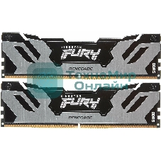 Оперативная память Kingston Fury Renegade, DDR5, 32GB (2x16GB), 6400MHz, CL32, DIMM, с радиатором, серебристый/черный