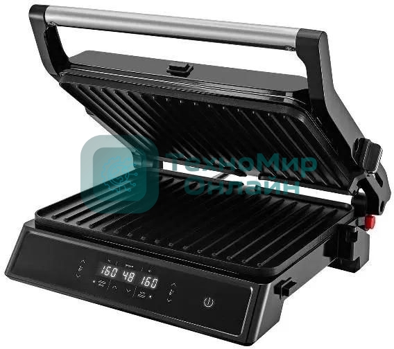 Гриль электрический Kitfort КТ-3682 2000Вт черный/серебристый