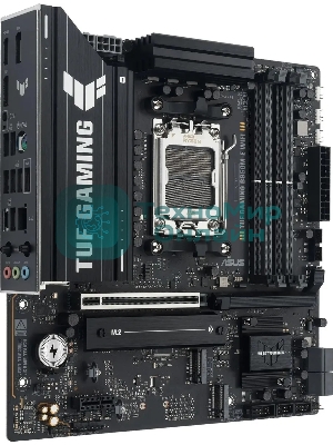 Материнская плата ASUS TUF GAMING B850M-E WIFI, AM5, AMD B850, 4xDDR5, 4xSATA, 3xM.2, 1xPCIe 5.0 x16, 1xPCIe 3.0 x1, 1xHDMI, 2xDP, 1x2.5Gb LAN, Wi-Fi 6E, Bluetooth 5.3, 1xUSB-C 10Gbps, 1xUSB-A 10Gbps, 2xUSB-A 5Gbps, 4xUSB-A 2.0, 3x3.5 мм, 7.1, mATX